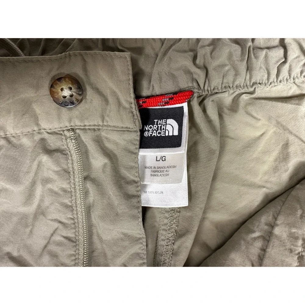 The North Face Shorts Mens L Nylon Hiking Outdoor Khaki Elastic Waist Utility 33